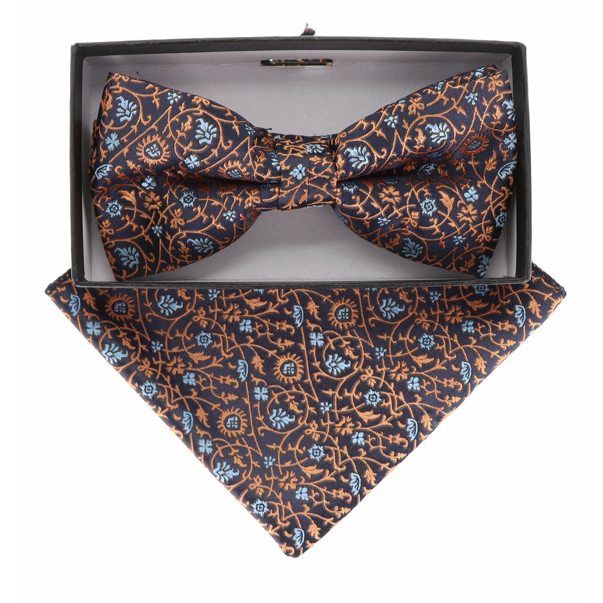 Vittorio Farina Floral Designer Bow Tie &amp; Pocket Square - BH-21150 - Classy Cufflinks