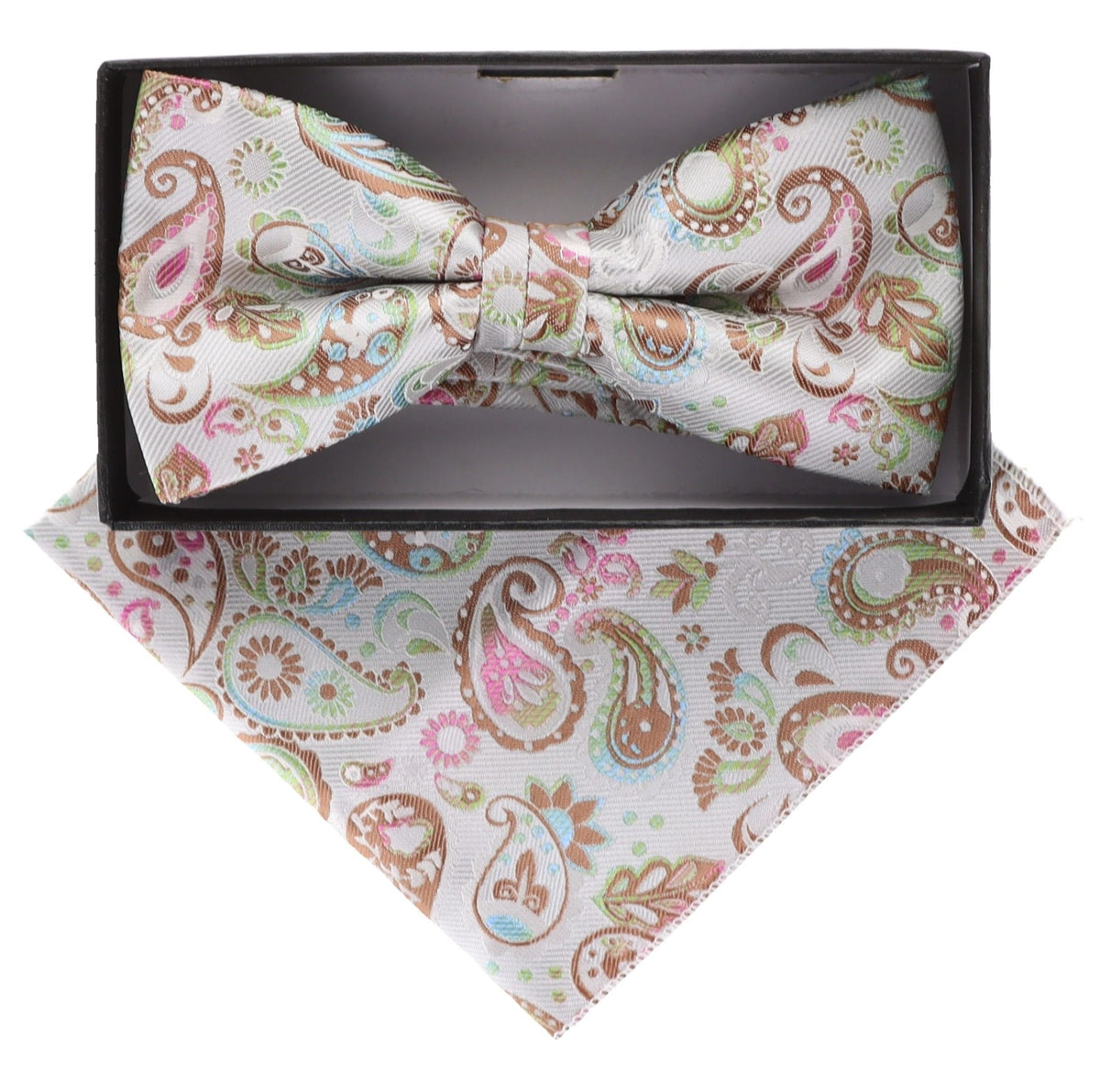 Vittorio Farina Paisley Designer Bow Tie &amp; Pocket Square - BH-5020 - Classy Cufflinks