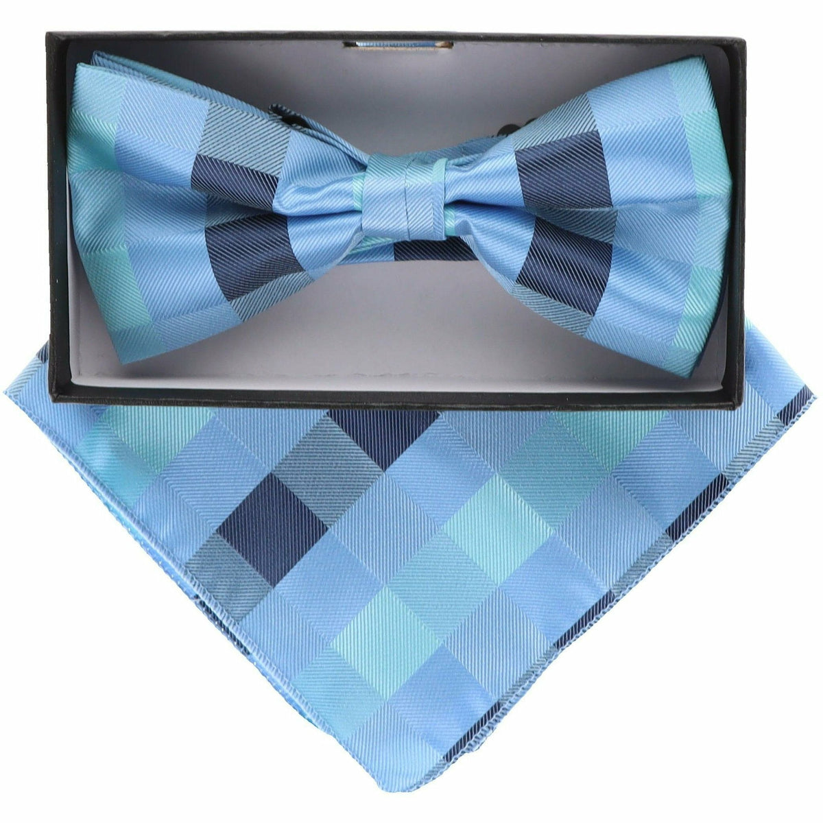 Vittorio Farina Geometric Designer Bow Tie &amp; Pocket Square - BH-5094 - Classy Cufflinks