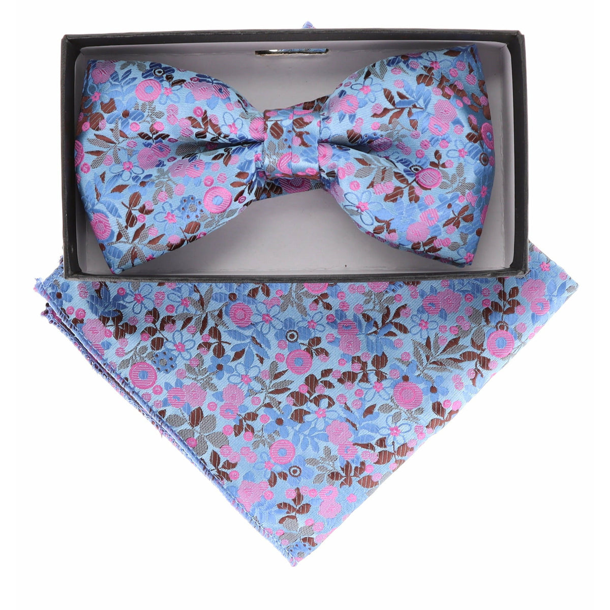 Vittorio Farina Floral Designer Bow Tie &amp; Pocket Square - BH - D - 21144 - Classy Cufflinks
