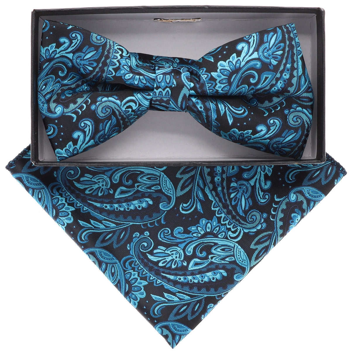 Vittorio Farina Floral Designer Bow Tie &amp; Pocket Square - BH - D - 21145 - Classy Cufflinks