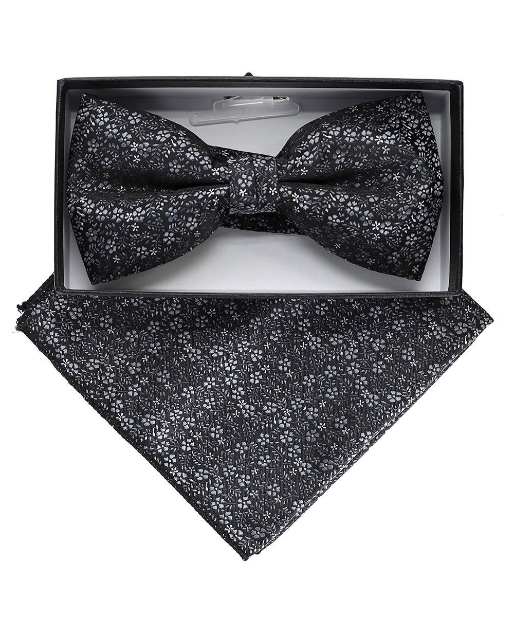 Vittorio Farina Floral Designer Bow Tie &amp; Pocket Square - BH - D - 23031 - Classy Cufflinks