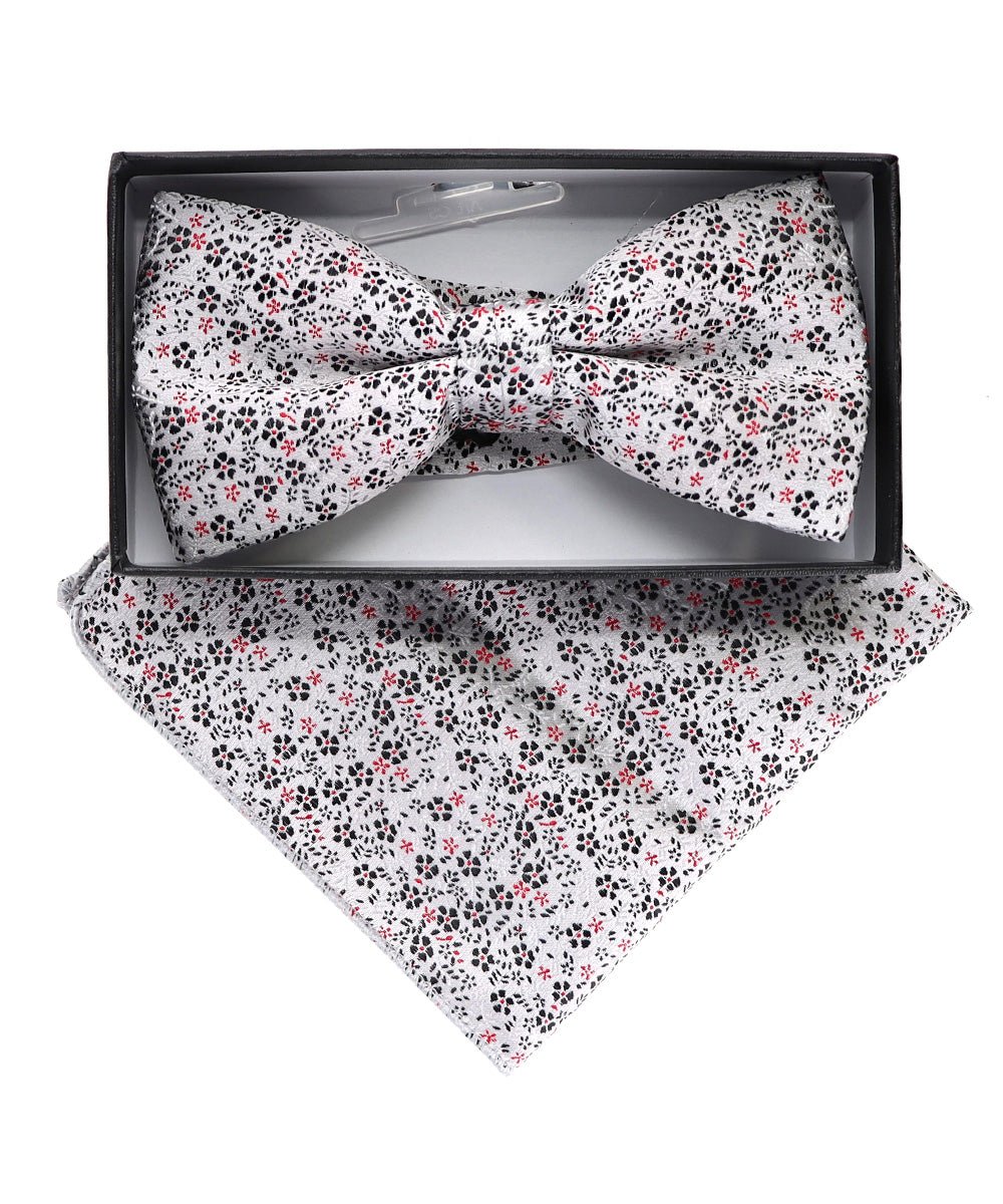 Vittorio Farina Floral Designer Bow Tie &amp; Pocket Square - BH - D - 23032 - Classy Cufflinks