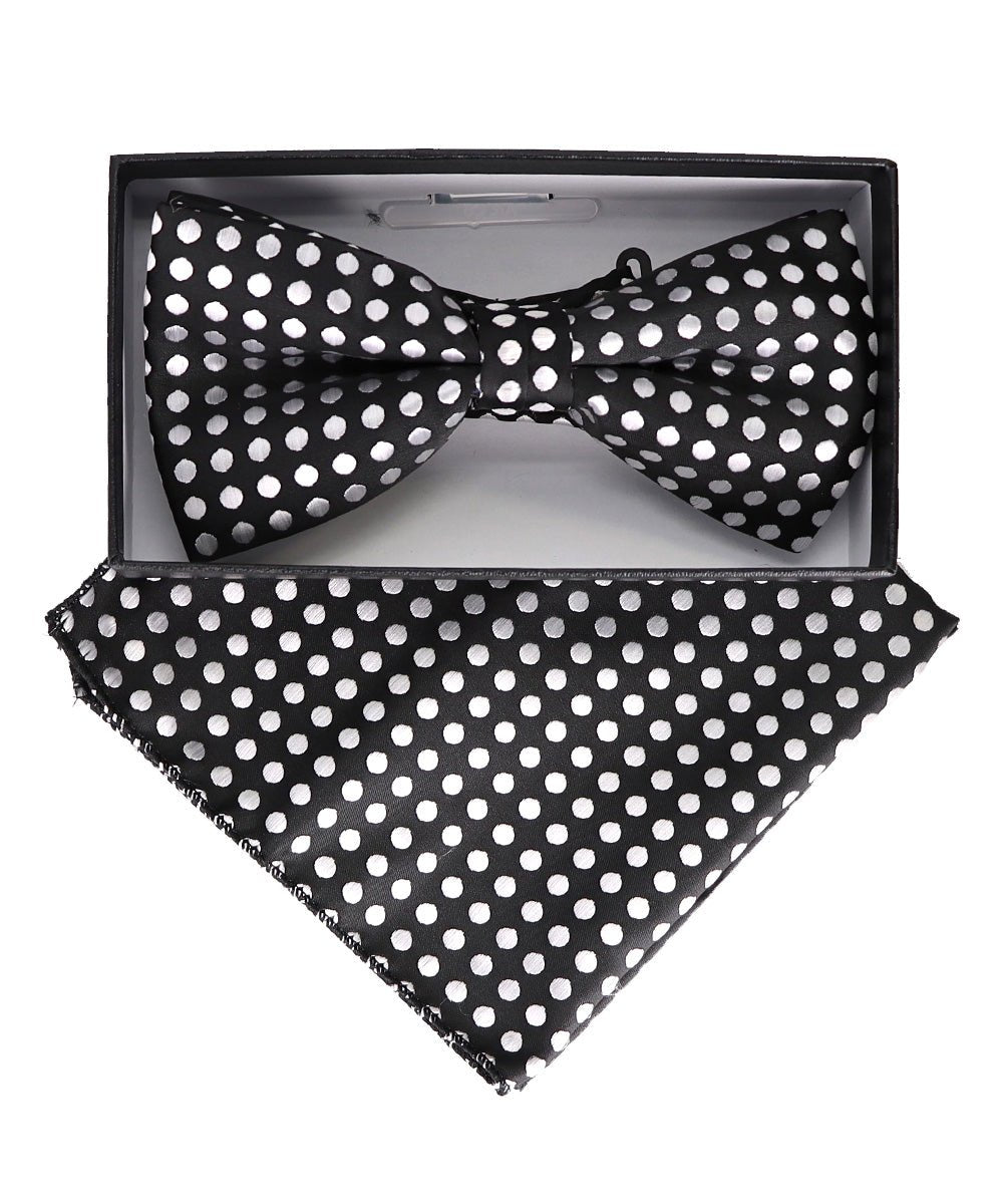 Vittorio Farina Geometric Designer Bow Tie &amp; Pocket Square - BH - D - 23069 - Classy Cufflinks