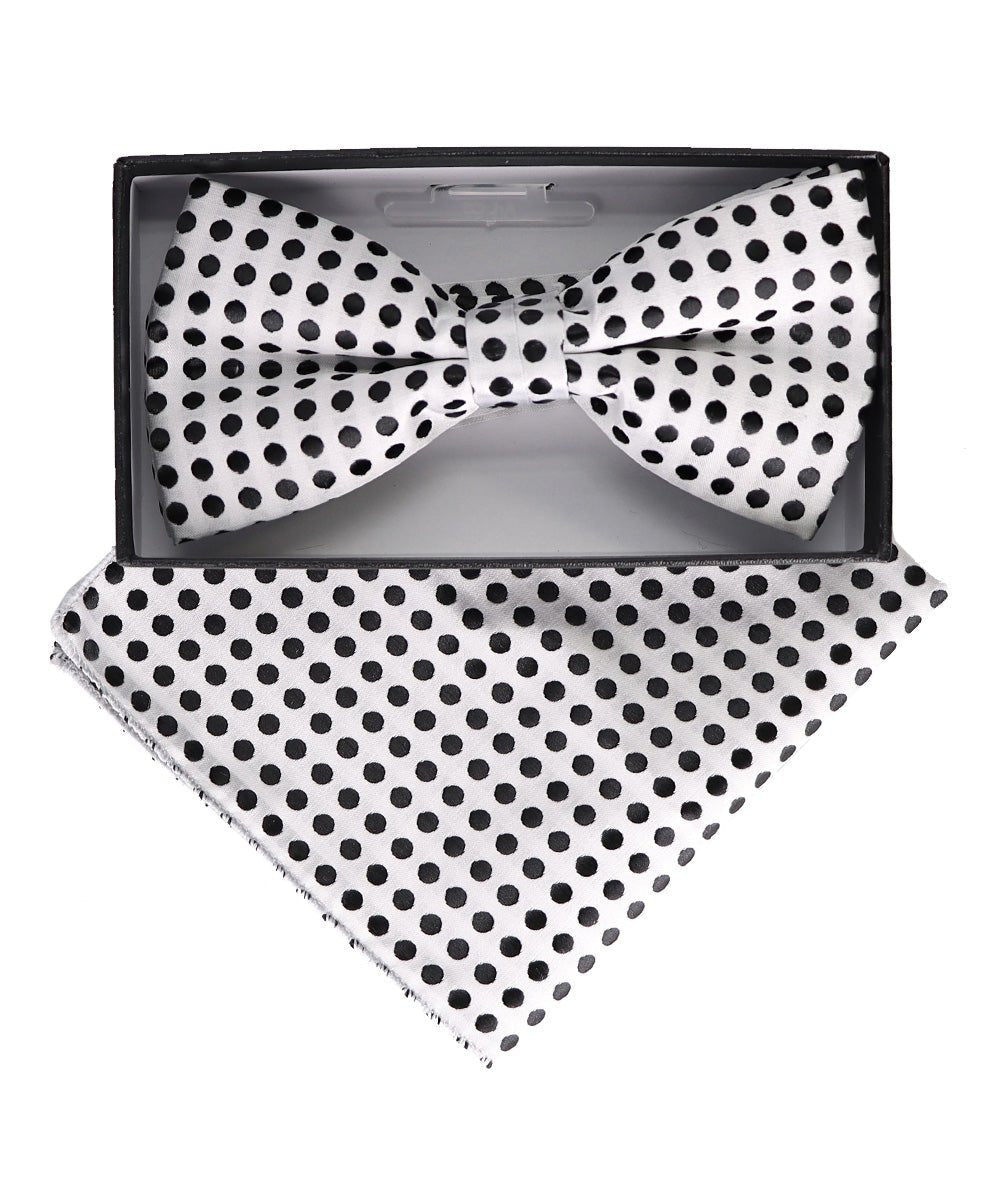 Vittorio Farina Geometric Designer Bow Tie &amp; Pocket Square - BH - D - 23070 - Classy Cufflinks