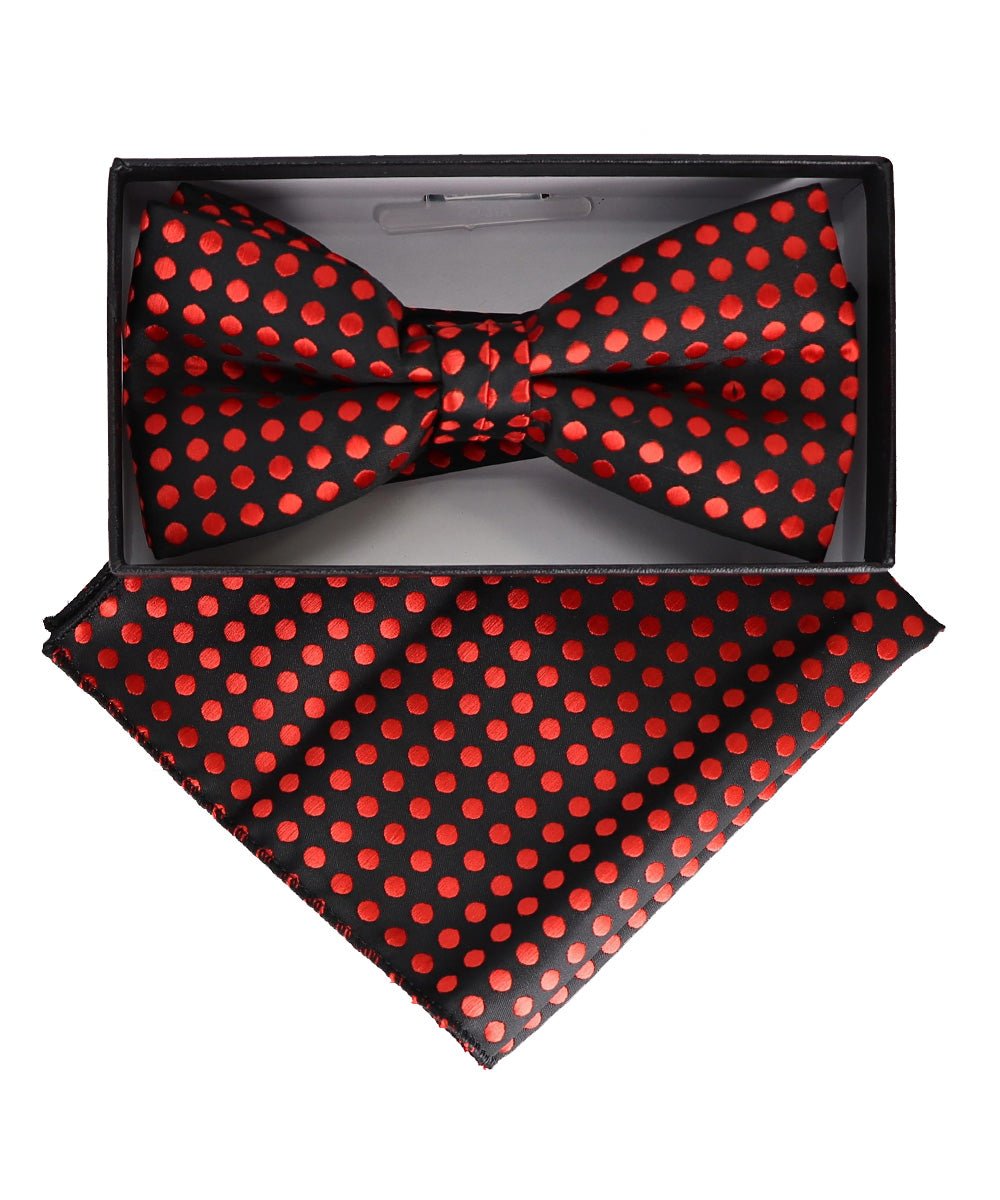 Vittorio Farina Geometric Designer Bow Tie &amp; Pocket Square - BH - D - 23071 - Classy Cufflinks