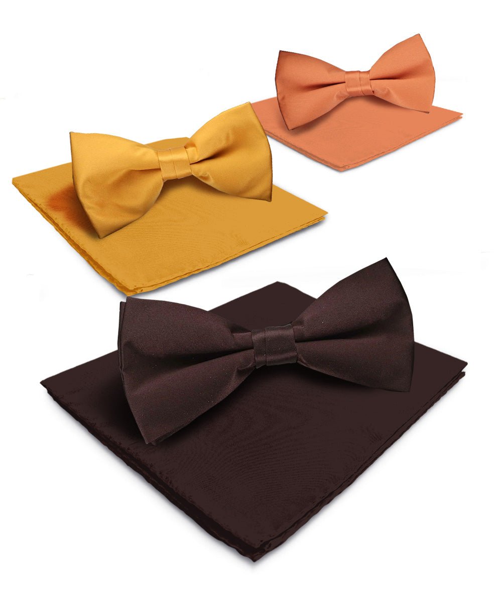 Vittorio Farina Classic Bow Tie &amp; Pocket Square Multipacks - BH - SOLID - 3_FALL1 - Classy Cufflinks