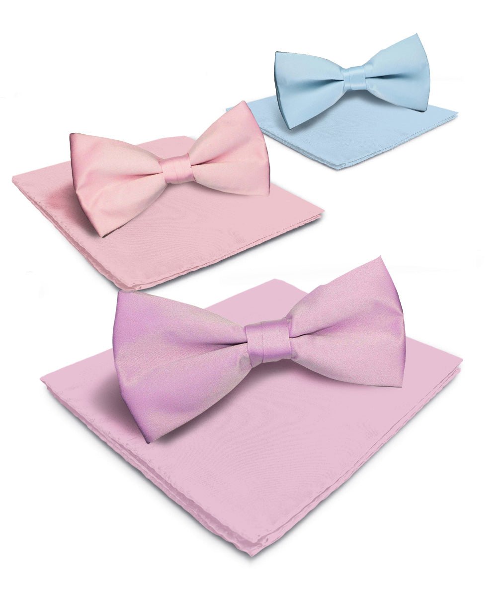 Vittorio Farina Classic Bow Tie &amp; Pocket Square Multipacks - BH - SOLID - 3_SPRING1 - Classy Cufflinks