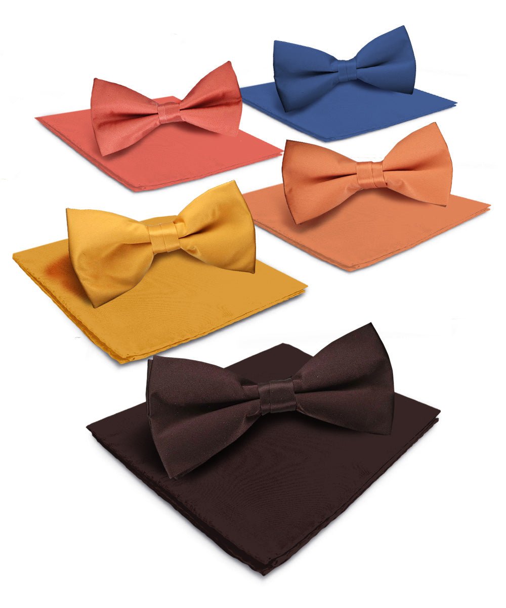 Vittorio Farina Classic Bow Tie &amp; Pocket Square Multipacks - BH - SOLID - 5_FALL1 - Classy Cufflinks