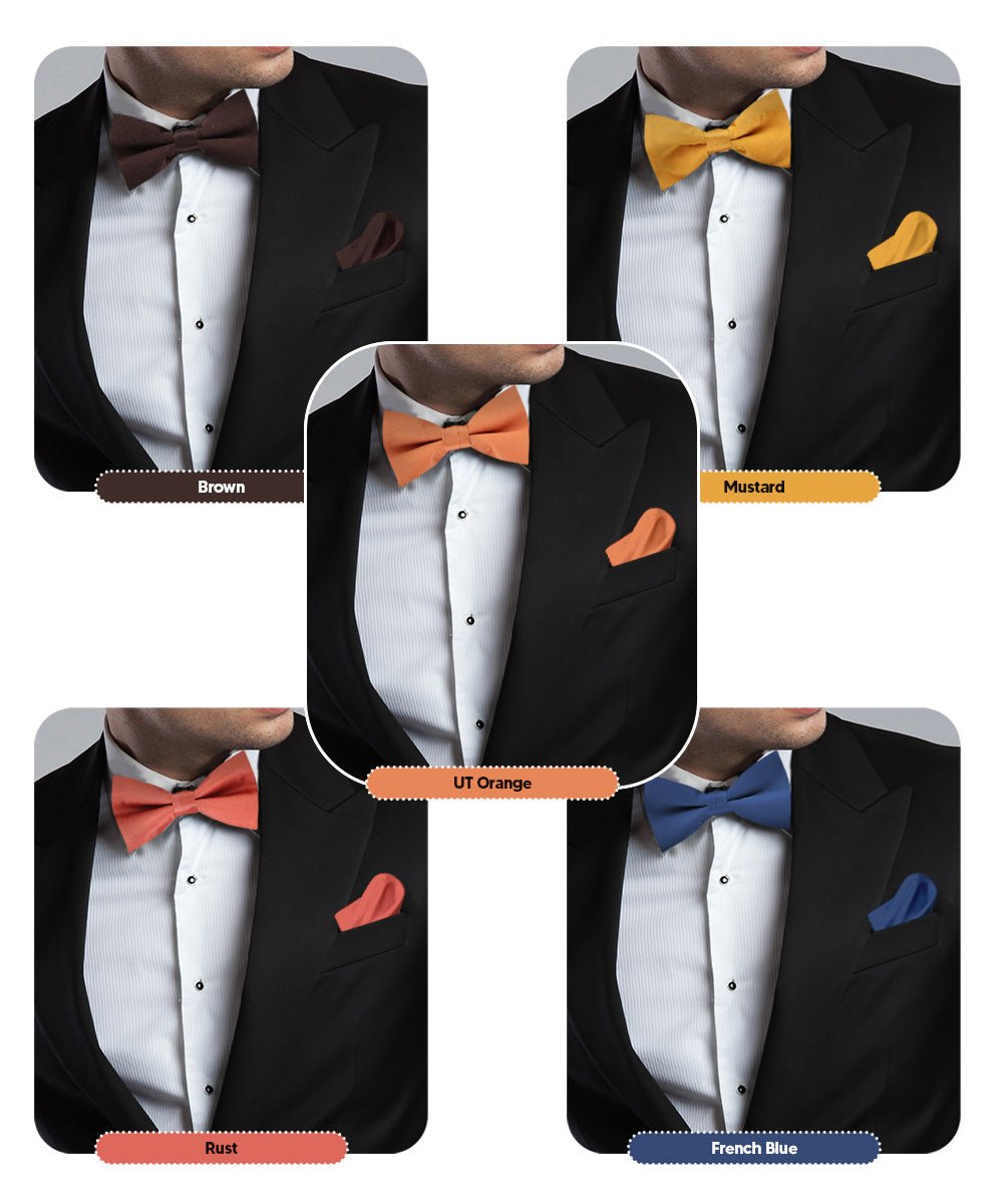 Vittorio Farina Classic Bow Tie &amp; Pocket Square Multipacks - BH - SOLID - 5_FALL1 - Classy Cufflinks