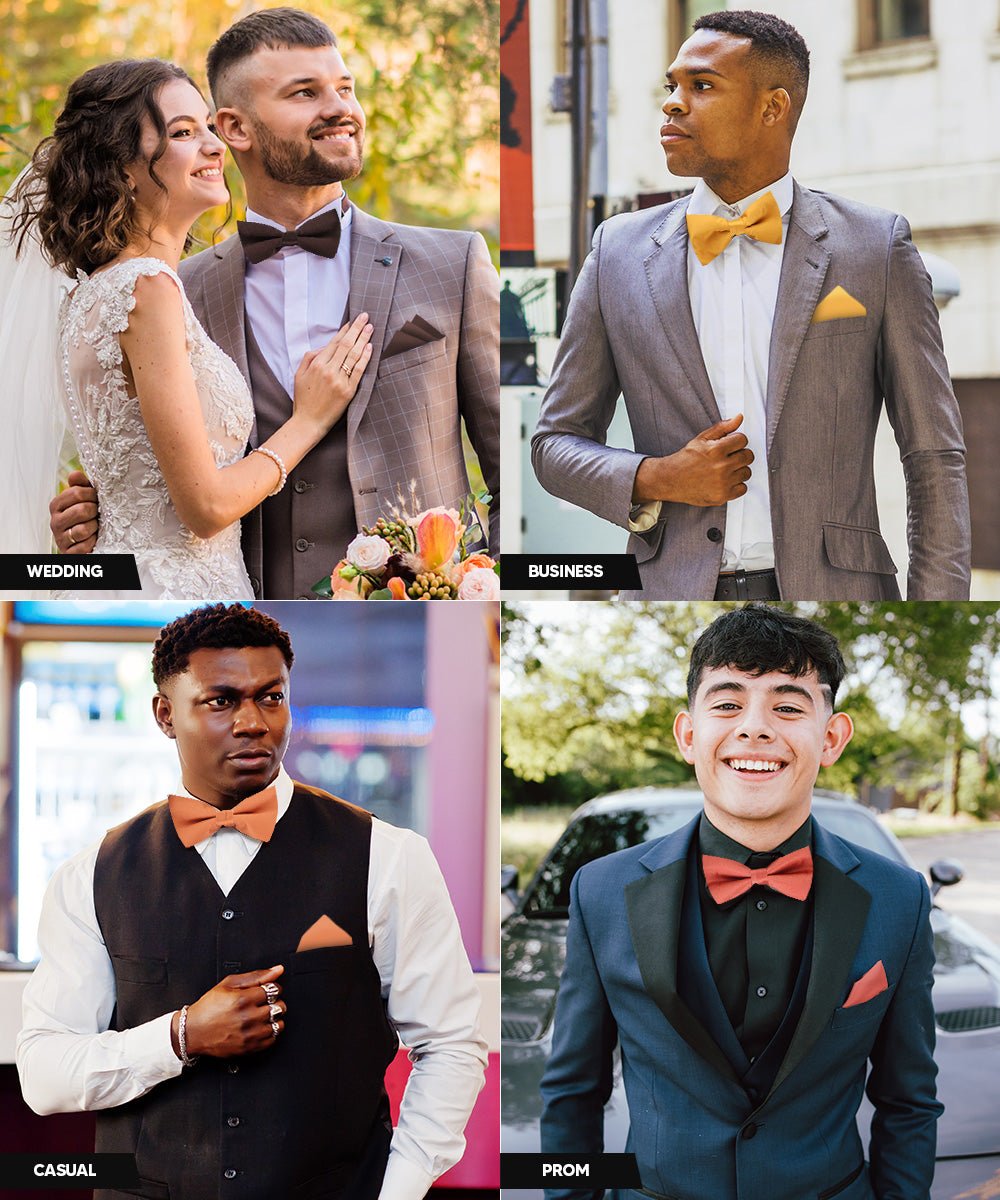 Vittorio Farina Classic Bow Tie &amp; Pocket Square Multipacks - BH - SOLID - 5_FALL1 - Classy Cufflinks