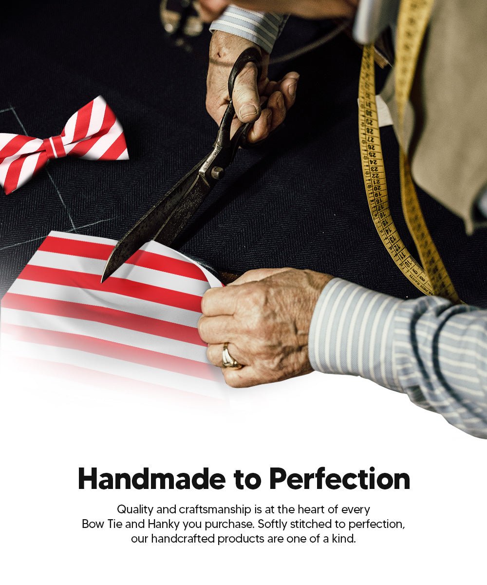 Vittorio Farina Striped Bow Tie &amp; Pocket Square Multipacks - BH - ST - 3_RED - Classy Cufflinks