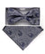 Vittorio Farina Men's Metallic Design Bow Tie & Pocket Square in Gift Box - bhm - 057 - Classy Cufflinks