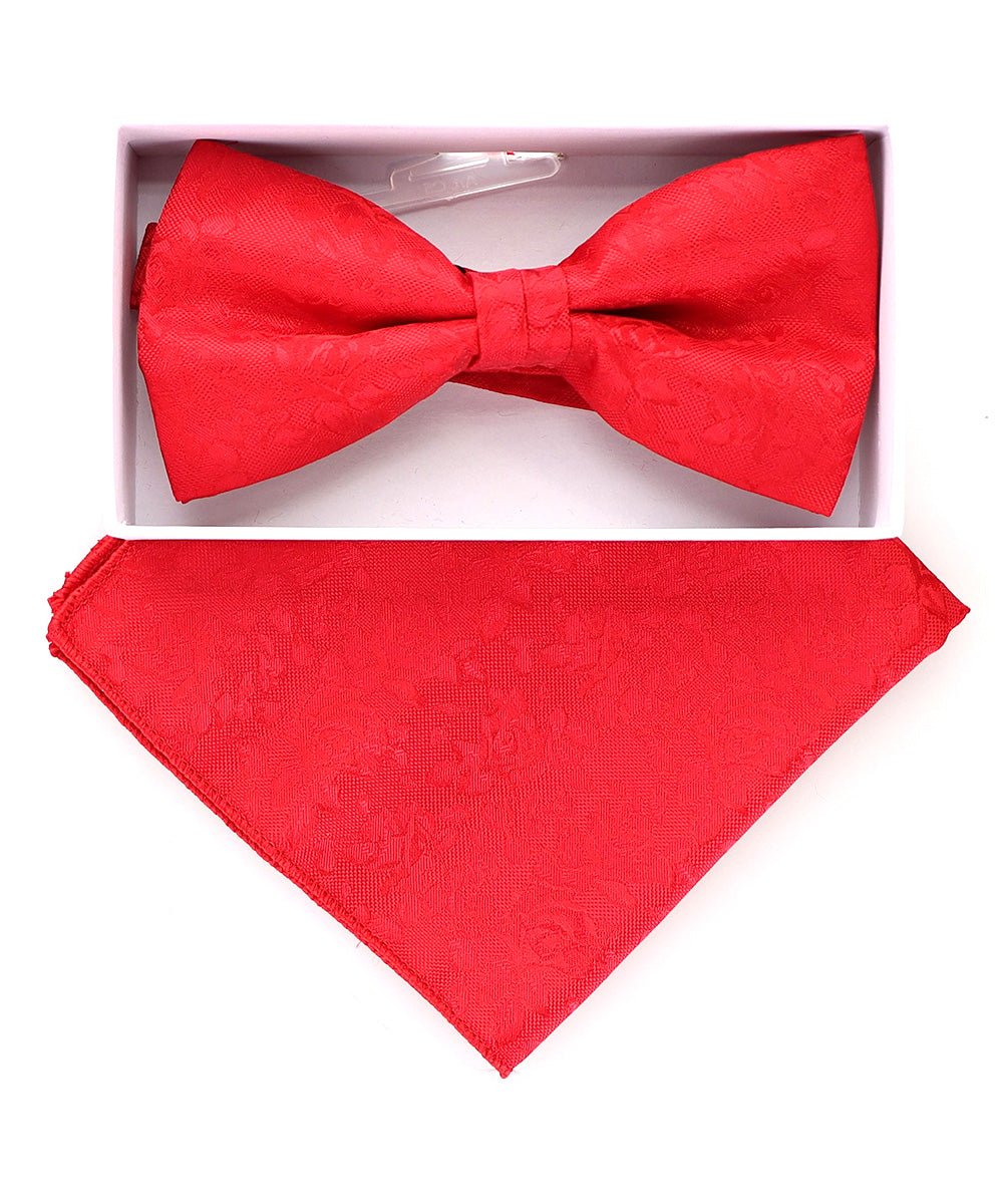 Vittorio Farina Men's Metallic Design Bow Tie & Pocket Square in Gift Box - bhm - 078 - Classy Cufflinks