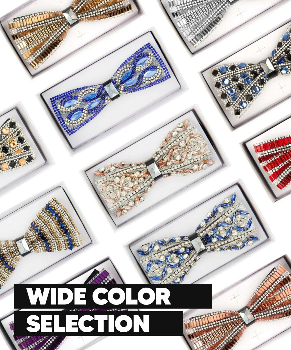 Vittorio Farina Men&#39;s Jeweled Bow Tie in Gift Box - bj - 01 - Classy Cufflinks