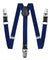Vittorio Farina Vibrant Colorful Boy's Silver Clip End Suspender - boys - suspender - navy - Classy Cufflinks