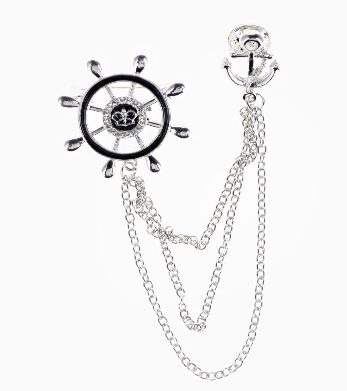 Vittorio Vico Men's Design Brooch in Gift Box - brooch - shipwheel - gold - Classy Cufflinks