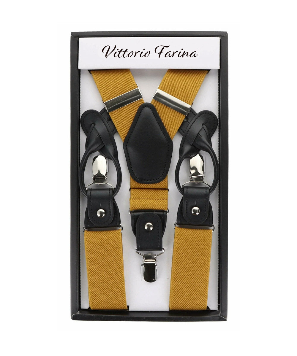Vittorio Farina Men's Convertible Suspender in Gift Box: 70% Polyester &amp; 30% Elastomer