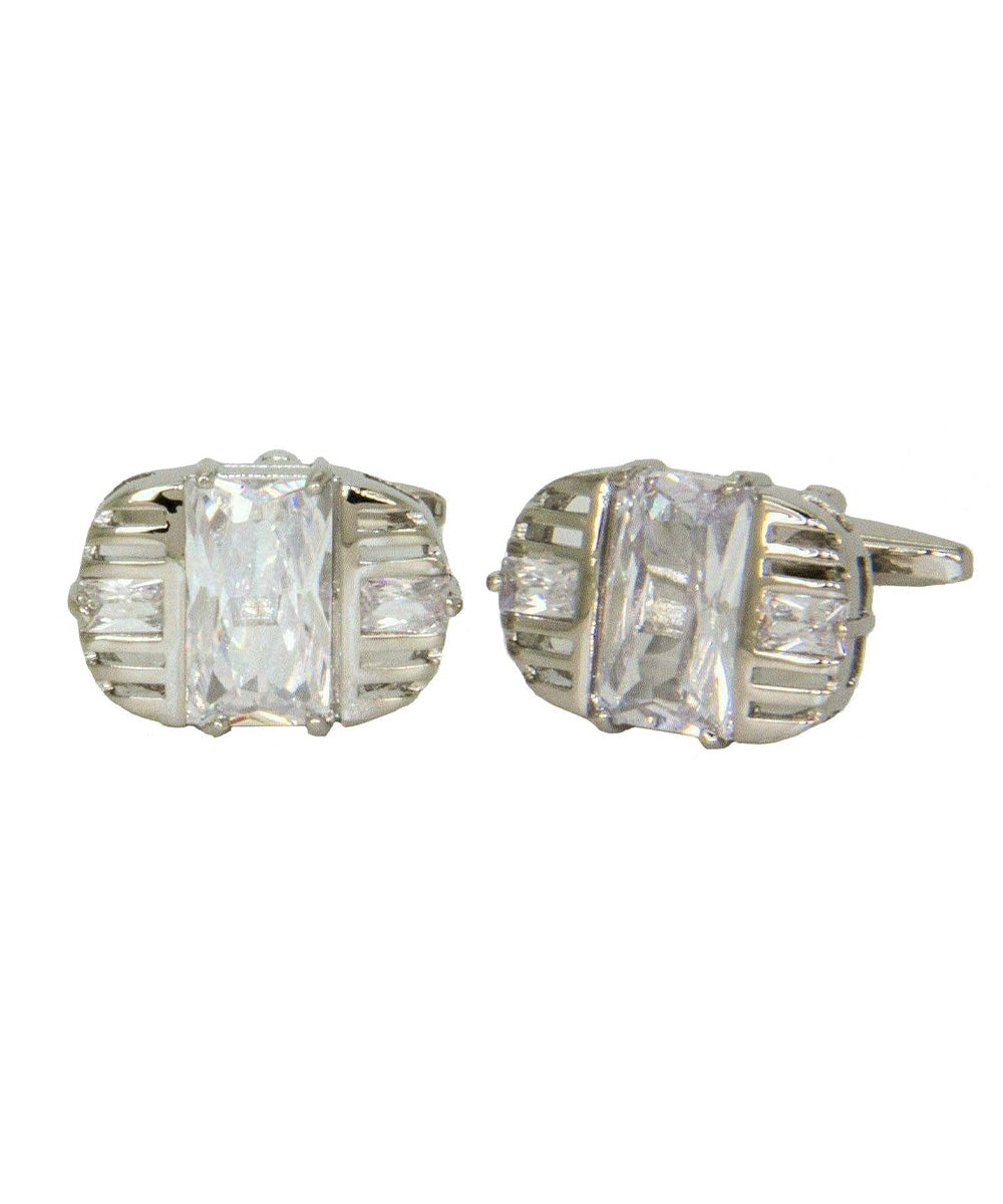 Vittorio Vico Silver Iced Wedding Cufflinks in Gift Box: CL105x Series
