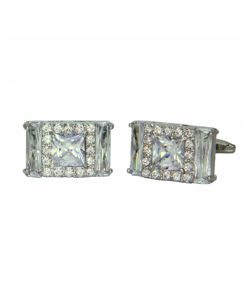 Vittorio Vico Silver Iced Wedding Cufflinks in Gift Box: CL105x Series