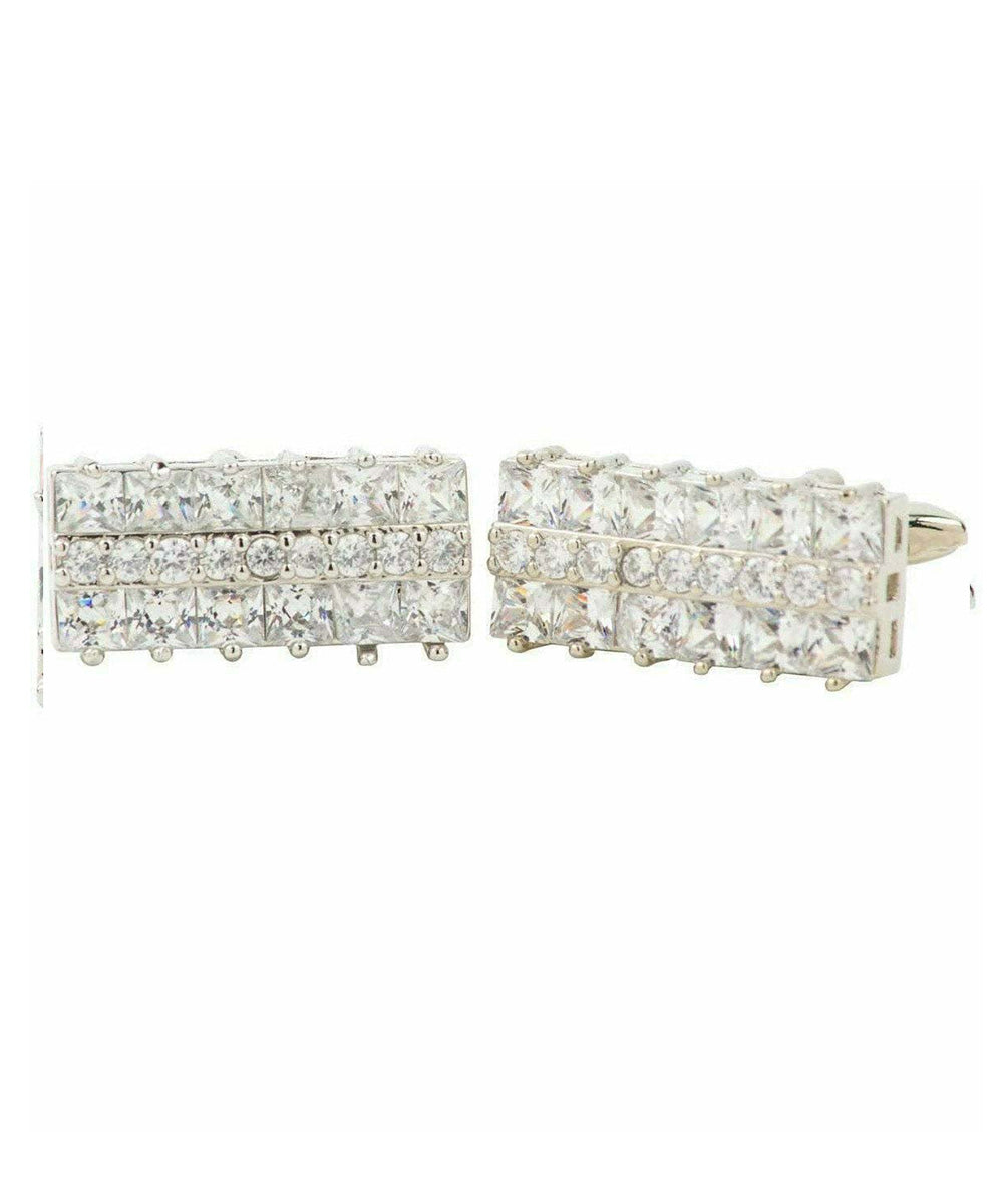Vittorio Vico Silver Iced Wedding Cufflinks in Gift Box: CL105x Series