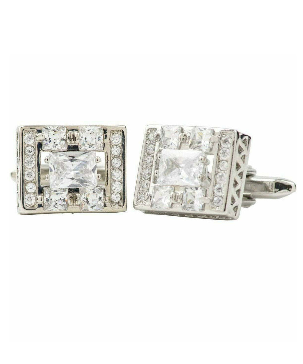Vittorio Vico Silver Iced Wedding Cufflinks in Gift Box: CL105x Series