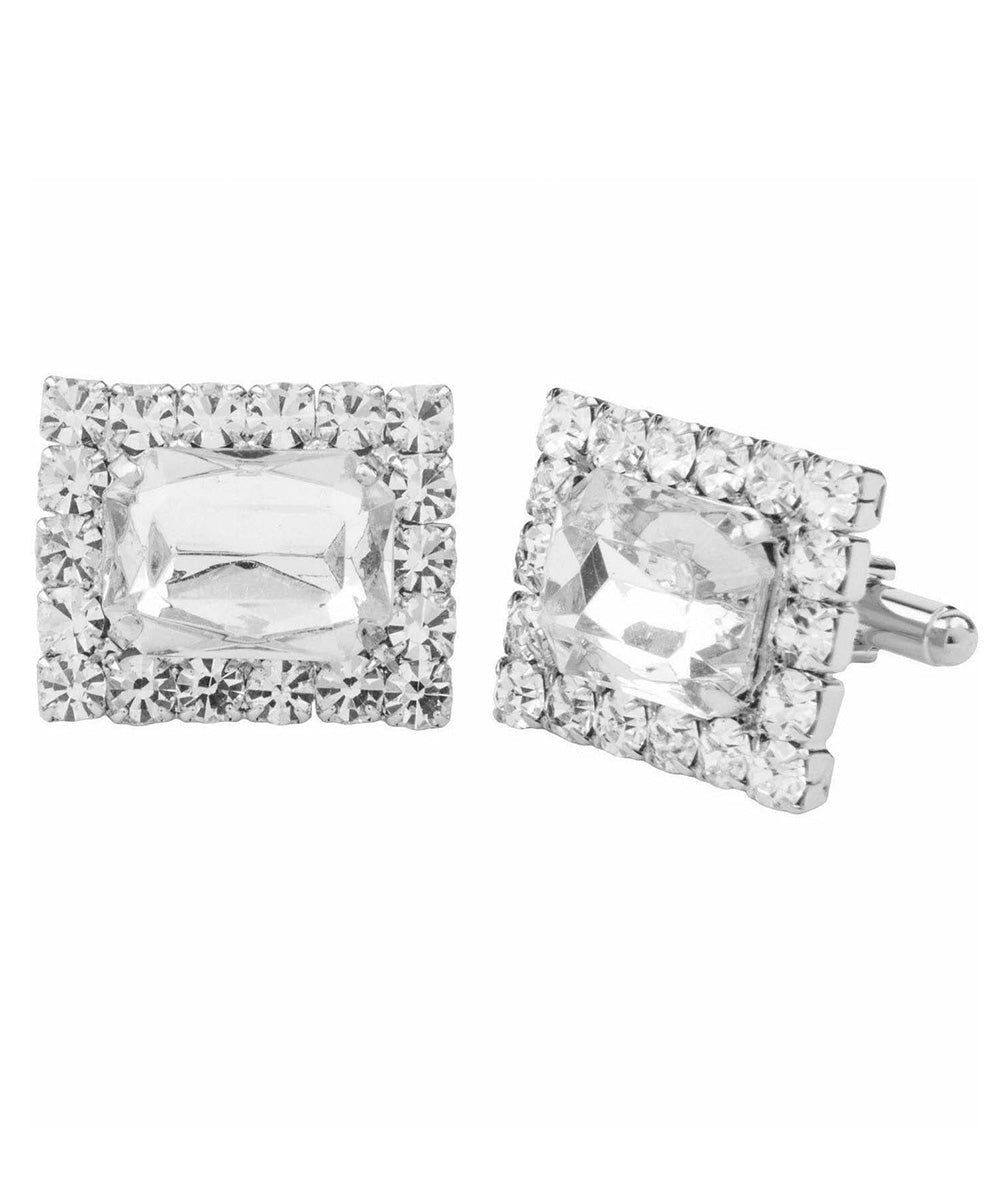 Vittorio Vico Silver Iced Wedding Cufflinks in Gift Box: CL105x Series