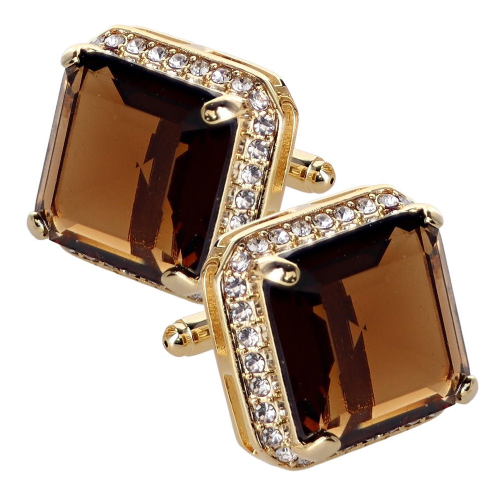 Vittorio Vico Large Big Square Crystal Colorstone Cufflinks: CL 70XX Series - CL - 7008 - Classy Cufflinks