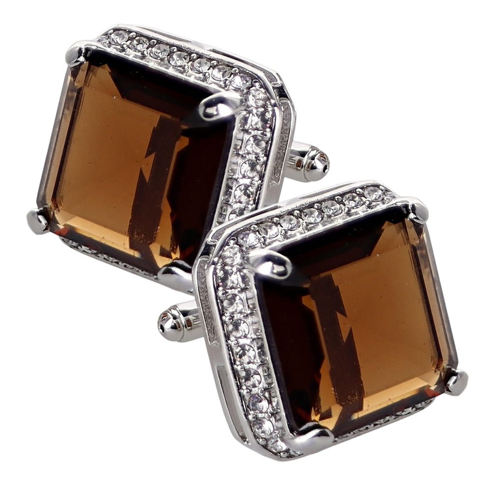 Vittorio Vico Large Big Square Crystal Colorstone Cufflinks: CL 70XX Series - CL - 7009 - Classy Cufflinks