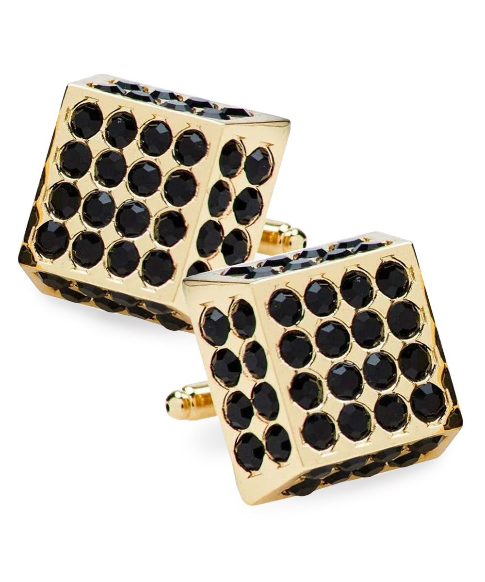 Vittorio Vico Men&#39;s Large Square Studded Colored Crystal Cufflinks: CL76XX Series - CL - 7600 - Classy Cufflinks