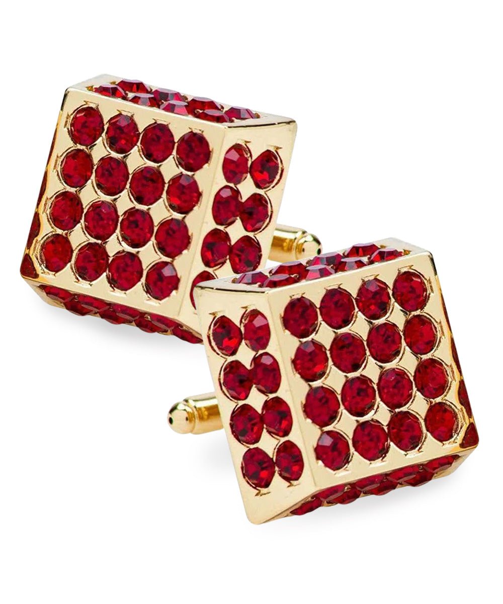 Vittorio Vico Men's Large Square Studded Colored Crystal Cufflinks: CL76XX Series - CL - 7604 - Classy Cufflinks
