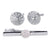 Vittorio Vico Silver Rhinestone Cufflinks & Tie Bar Set - CR-028 - Classy Cufflinks