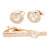 Vittorio Vico Gold Rhinestone Cufflinks & Tie Bar Set - CR-042 - Classy Cufflinks