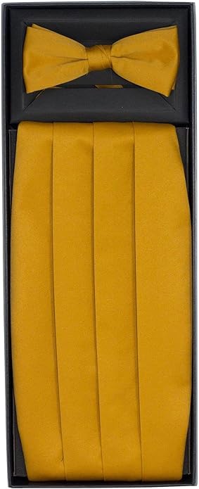 Vittorio Farina Gift Box (Cummerbund & Bow Tie Set) - cummerbund-gold - Classy Cufflinks