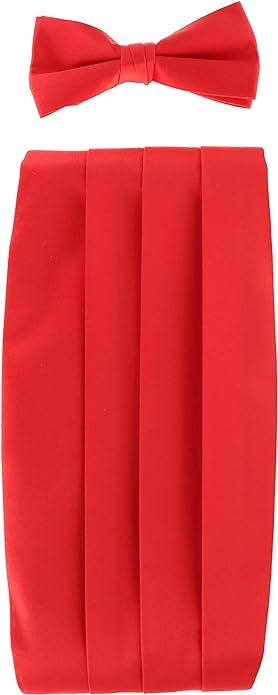 Vittorio Farina Gift Box (Cummerbund & Bow Tie Set) - cummerbund-red - Classy Cufflinks