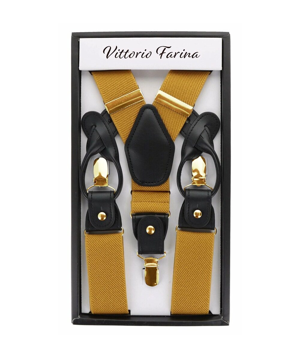 Vittorio Farina Men's Convertible Suspender in Gift Box: 70% Polyester &amp; 30% Elastomer