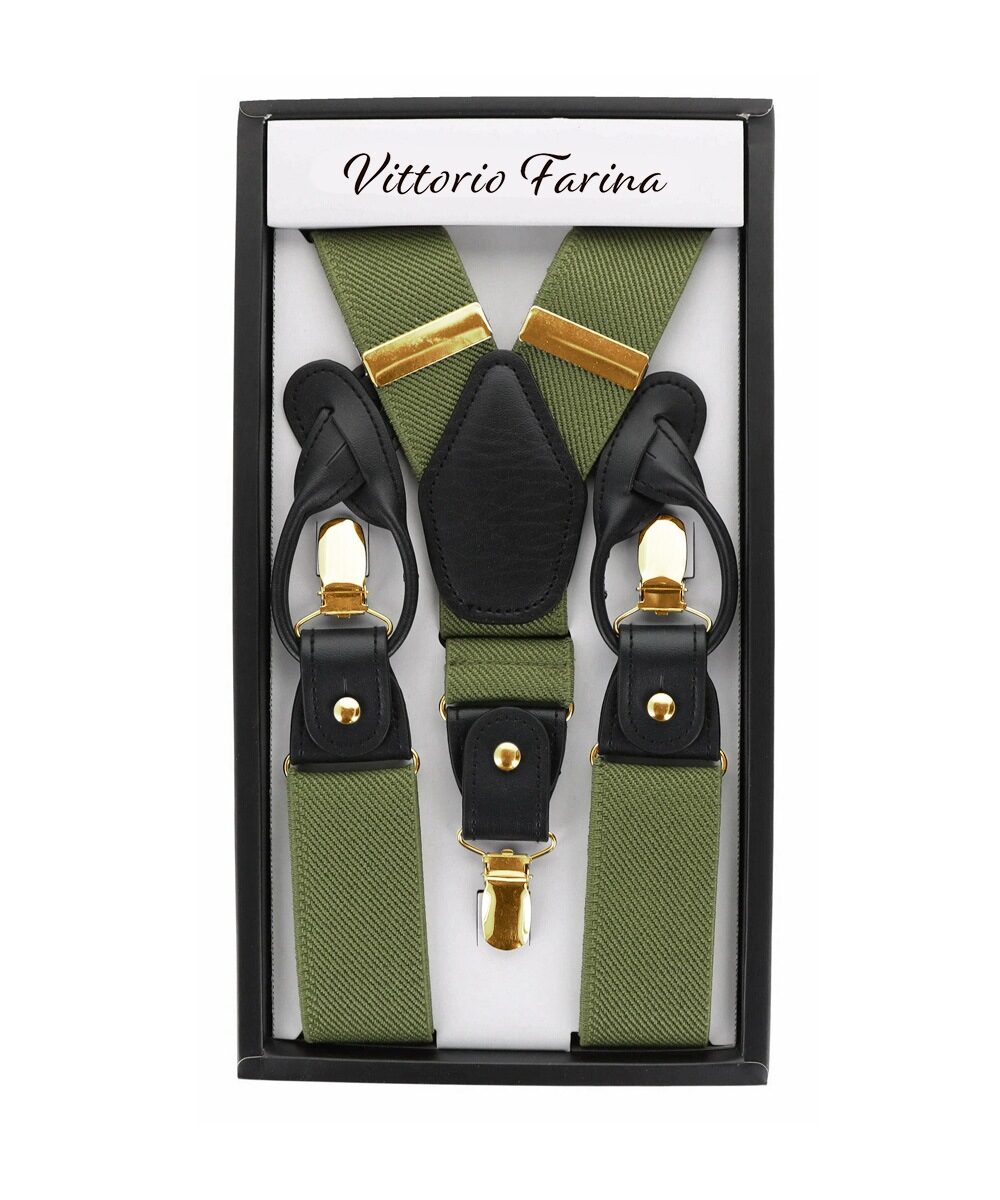 Vittorio Farina Men's Convertible Suspender in Gift Box: 70% Polyester &amp; 30% Elastomer