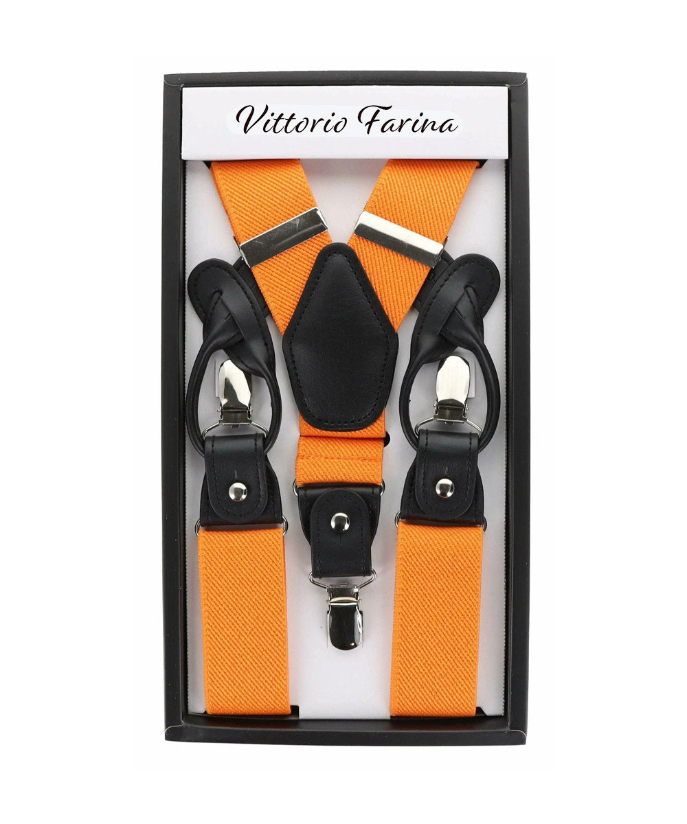 Vittorio Farina Men's Convertible Suspender in Gift Box: 70% Polyester &amp; 30% Elastomer