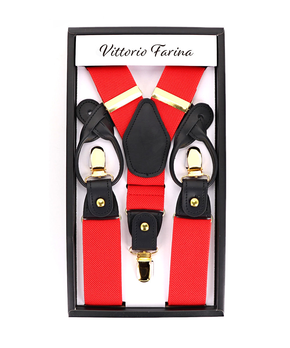 Vittorio Farina Men's Convertible Suspender in Gift Box: 70% Polyester &amp; 30% Elastomer