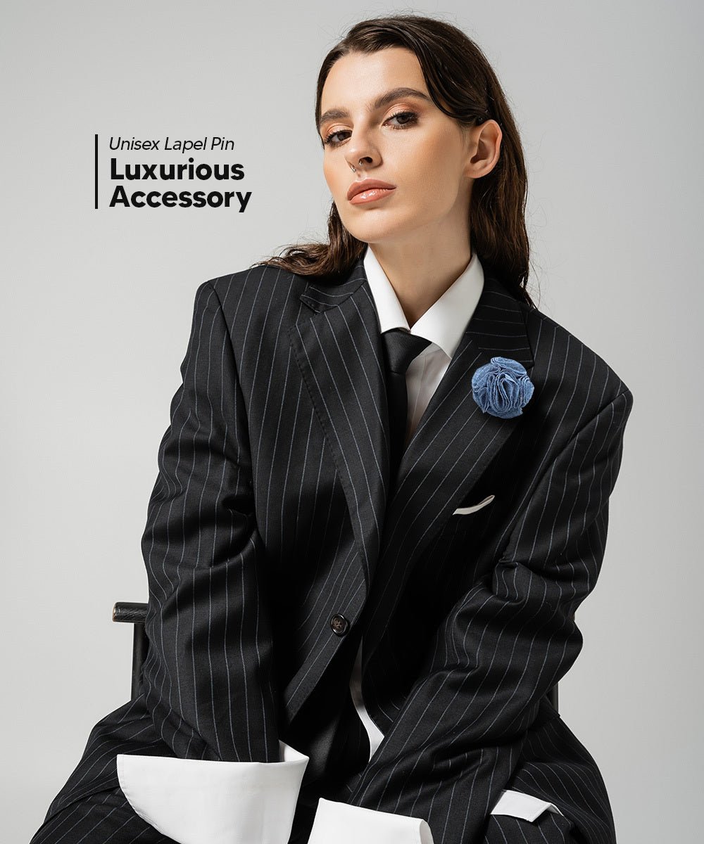 Vittorio Vico Men's Formal Solid Rose Seersucker Flower Lapel Pin: Flower Pin Suit Accessories Pins for Suit or Tuxedo - flower - 1203 - Classy Cufflinks