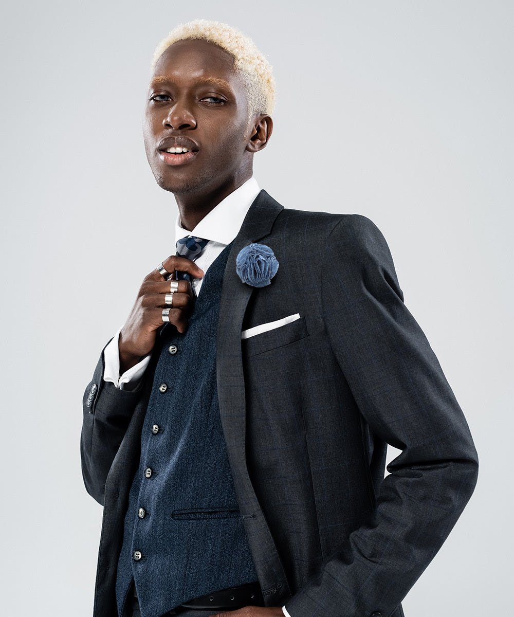 Vittorio Vico Men's Formal Solid Rose Seersucker Flower Lapel Pin: Flower Pin Suit Accessories Pins for Suit or Tuxedo - flower - 1203 - Classy Cufflinks