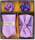 Vittorio Farina Men's Design Necktie, Bow Tie, Pocket Squares and Flower Lapel Pin in a Gift Box
