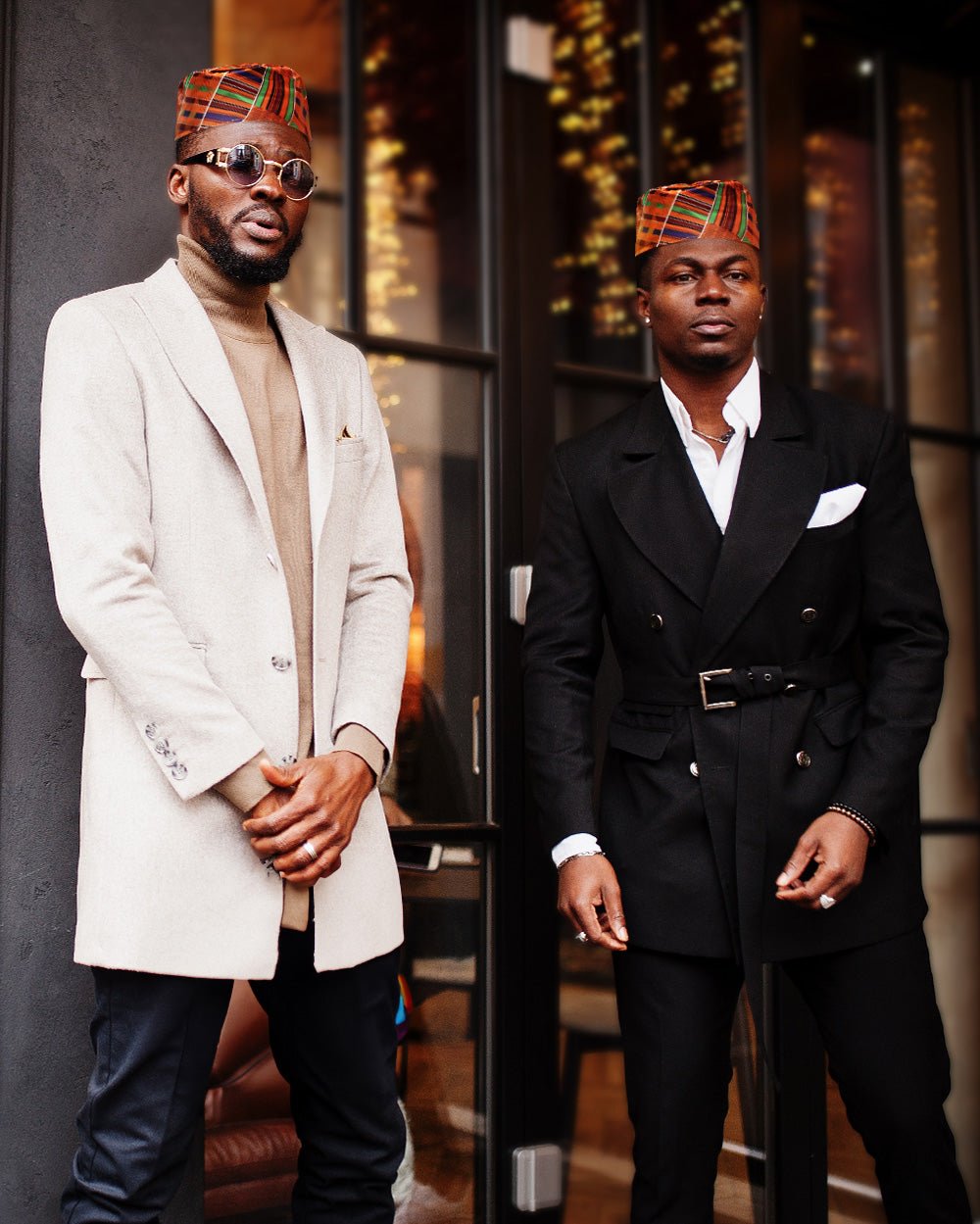 Vittorio Farina Kente Kufi Hat for Men and Women – African Kufi Hat Ideal for Cultural Attire, Outfit &amp; Costume - HAT_Kufi_Kente #1 - Classy Cufflinks