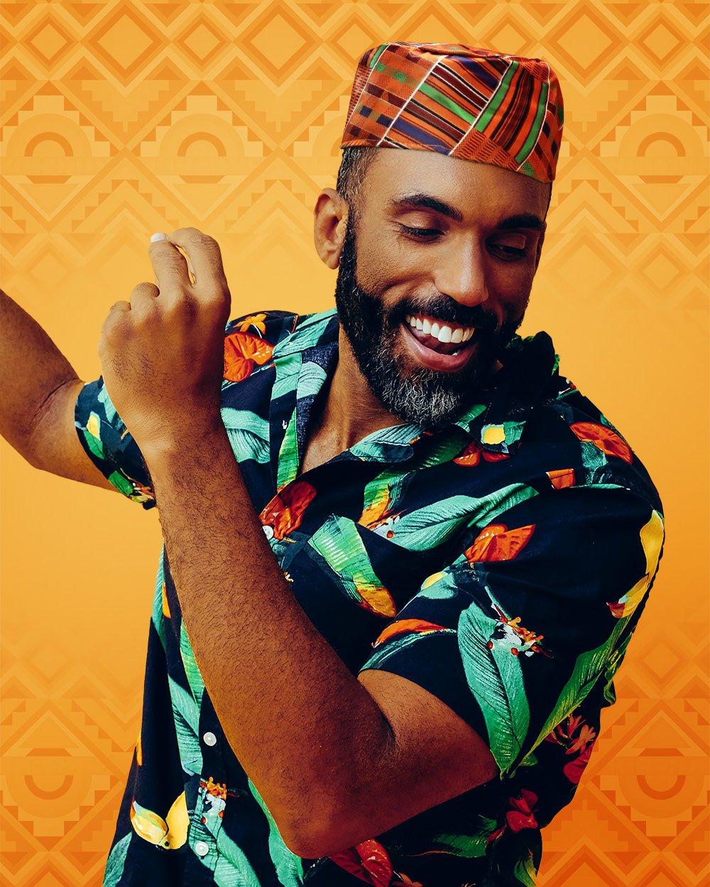 Vittorio Farina Kente Kufi Hat for Men and Women – African Kufi Hat Ideal for Cultural Attire, Outfit & Costume - HAT_Kufi_Kente #1 - Classy Cufflinks