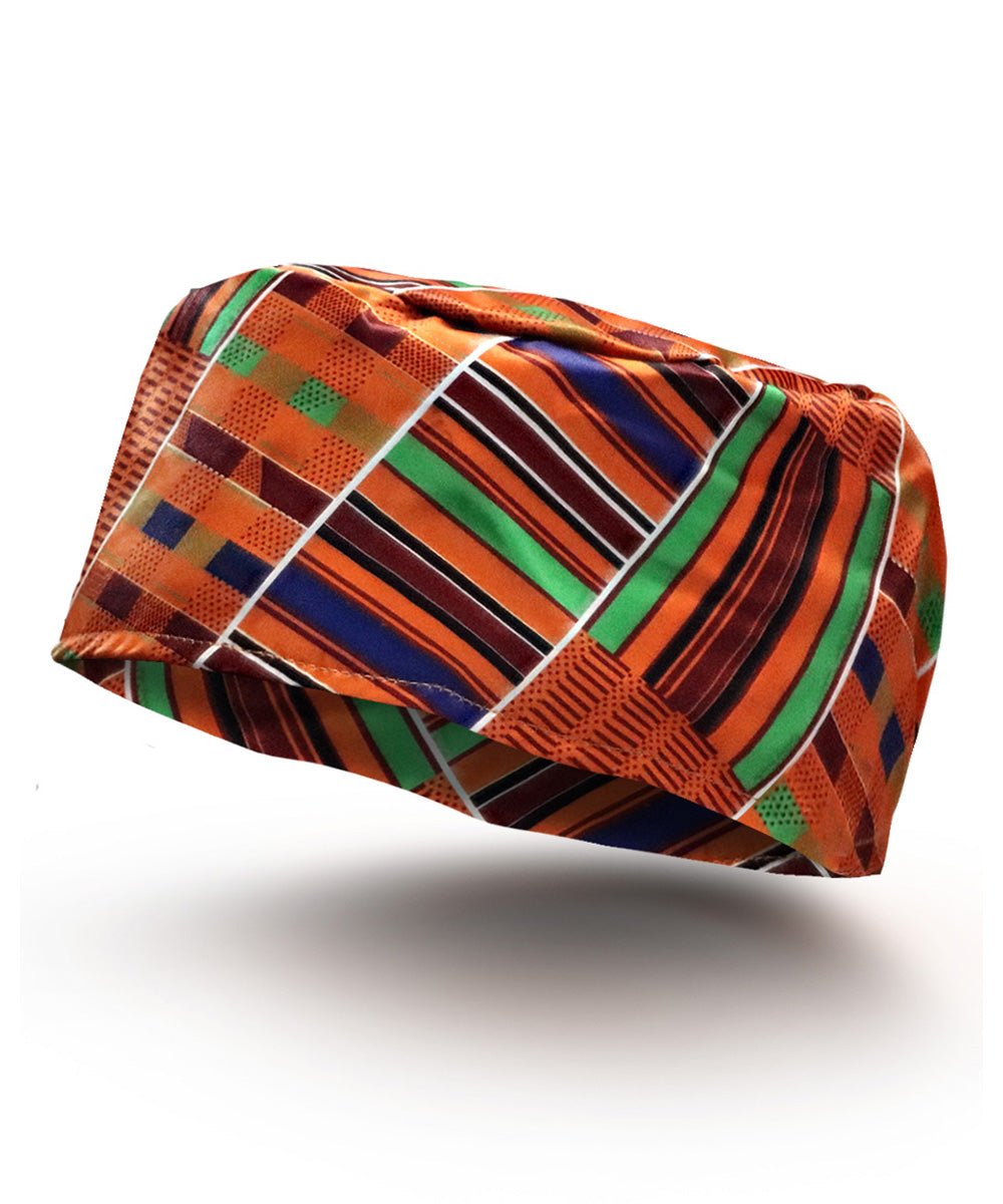 Vittorio Farina Kente Kufi Hat for Men and Women – African Kufi Hat Ideal for Cultural Attire, Outfit &amp; Costume - HAT_Kufi_Kente #1 - Classy Cufflinks