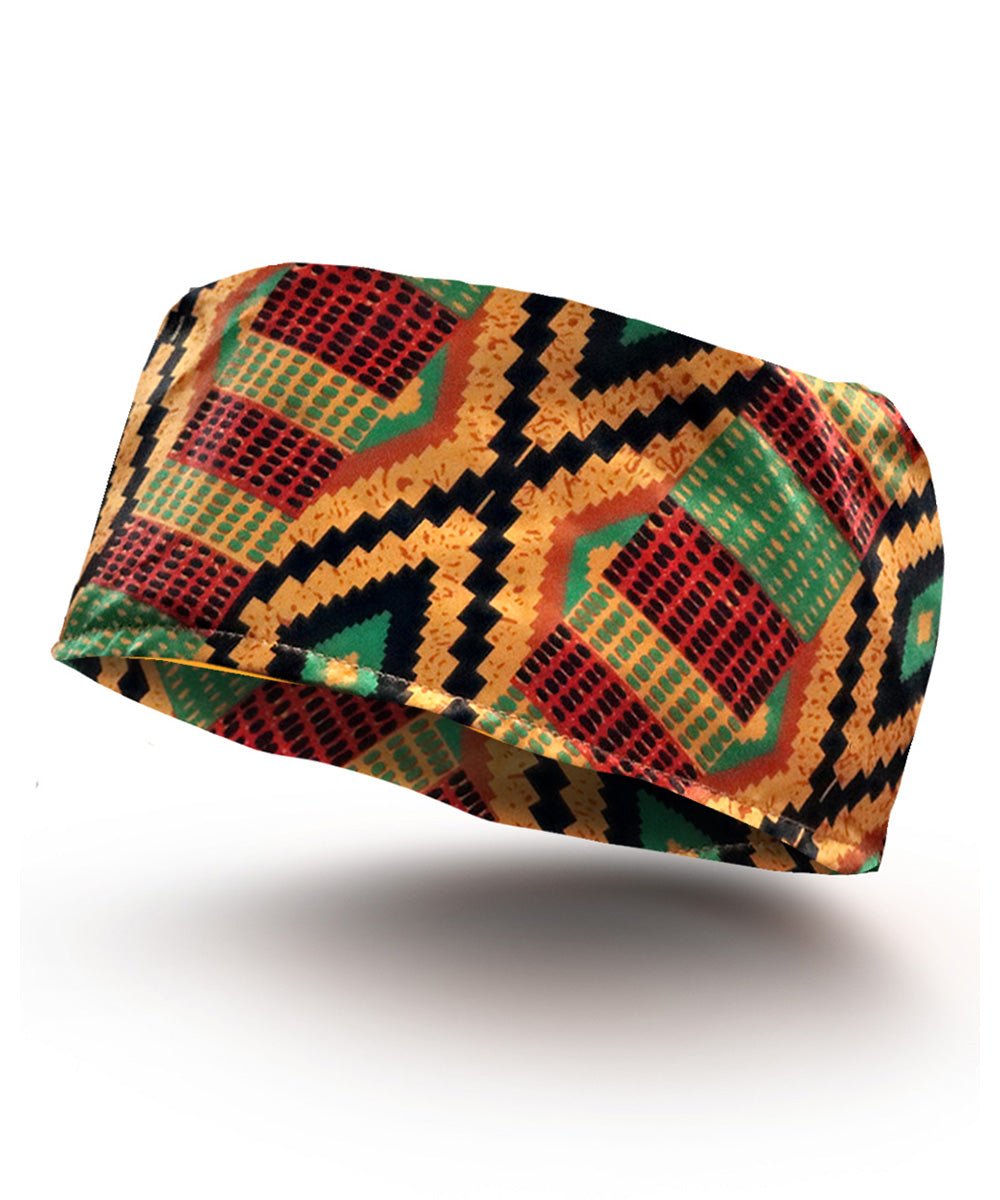 Vittorio Farina Kente Kufi Hat for Men and Women – African Kufi Hat Ideal for Cultural Attire, Outfit &amp; Costume - HAT_Kufi_Kente #2 - Classy Cufflinks