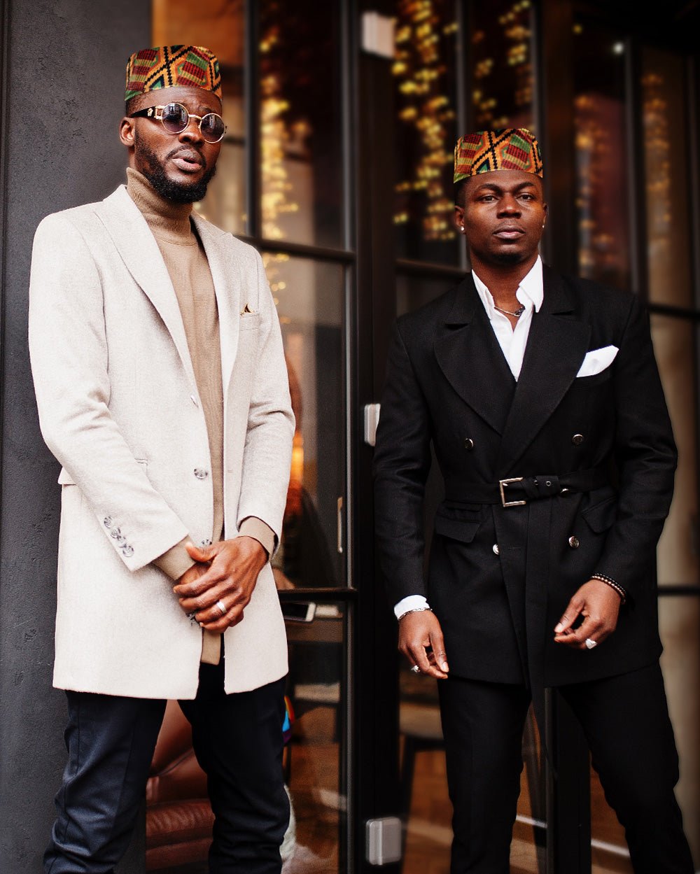 Vittorio Farina Kente Kufi Hat for Men and Women – African Kufi Hat Ideal for Cultural Attire, Outfit &amp; Costume - HAT_Kufi_Kente #2 - Classy Cufflinks