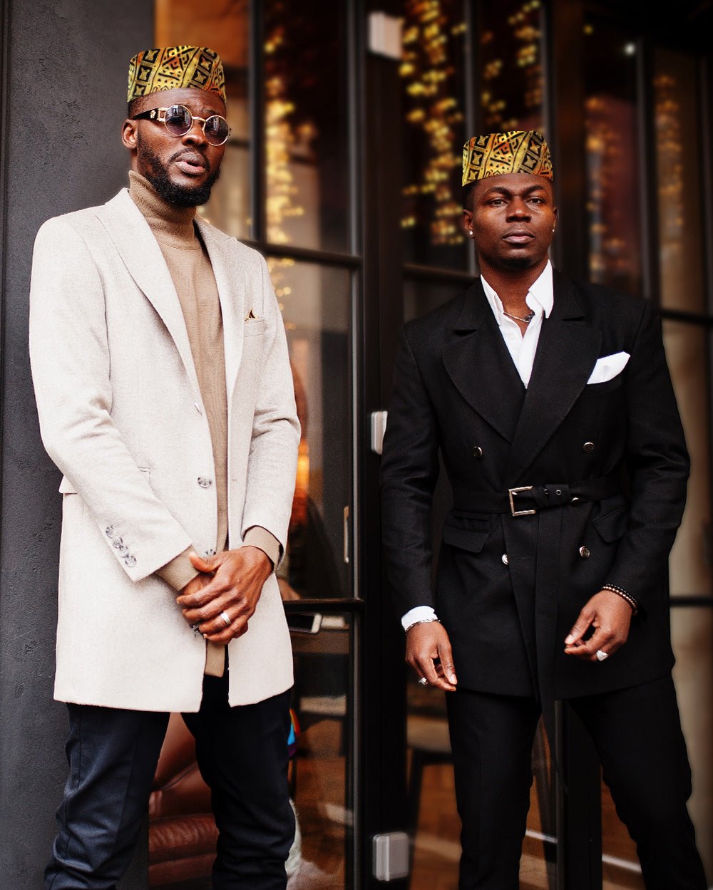 Vittorio Farina Kente Kufi Hat for Men and Women – African Kufi Hat Ideal for Cultural Attire, Outfit &amp; Costume - HAT_Kufi_Kente #4 - Classy Cufflinks