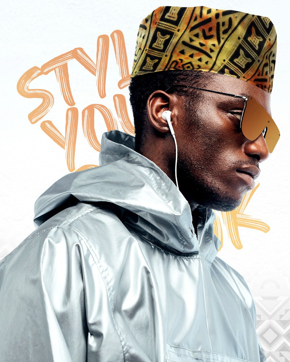 Vittorio Farina Kente Kufi Hat for Men and Women – African Kufi Hat Ideal for Cultural Attire, Outfit &amp; Costume - HAT_Kufi_Kente #4 - Classy Cufflinks