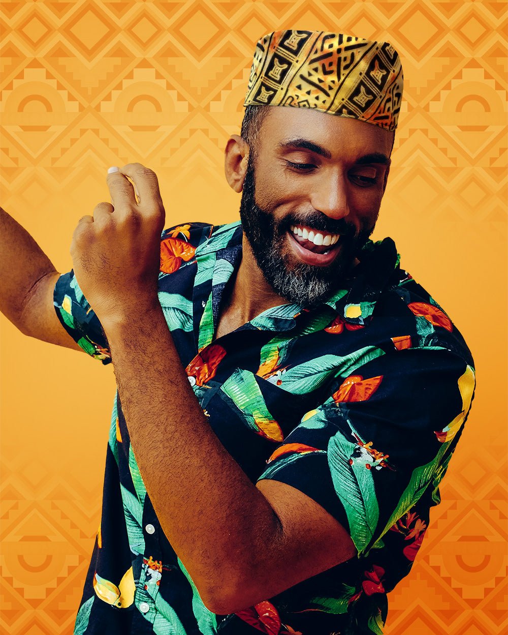 Vittorio Farina Kente Kufi Hat for Men and Women – African Kufi Hat Ideal for Cultural Attire, Outfit &amp; Costume - HAT_Kufi_Kente #4 - Classy Cufflinks